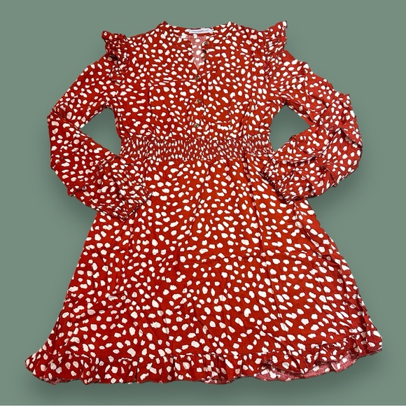 🎉HP🎉 NWT MS. SPARKLiNG Red and White Polka Dot Mini Ruffle Dress. Various Sizes - Picture 5 of 14